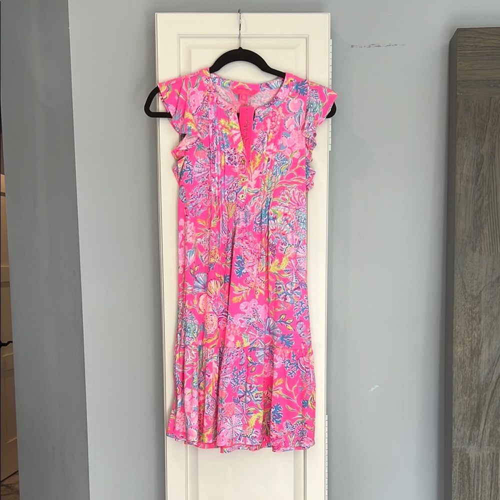 Lilly Pulitzer Pleated Golda Flutter Sleeve Dress